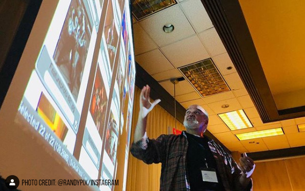 The ever amazing Kim Komenich @kimkom live judging feature photo along with the wonderful Jessica Lifland @jesslifland #JACCState2019 #photojournalism / Photo credit: @randypix / Instagram (used with permission).