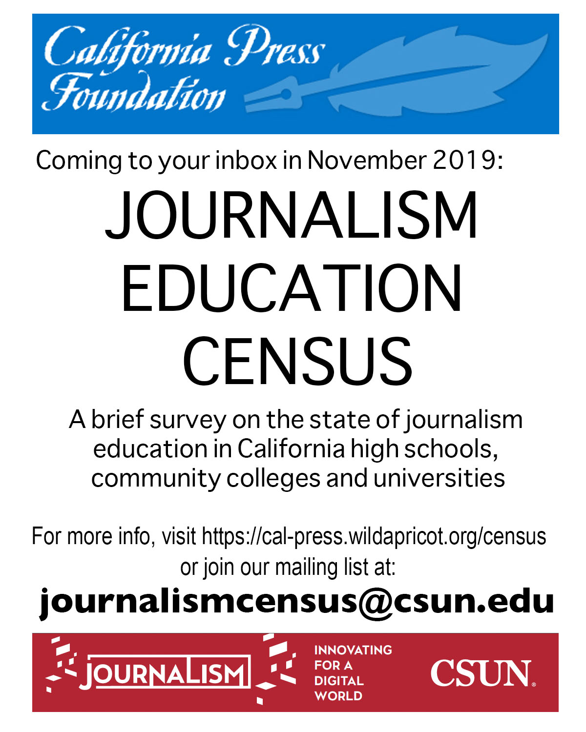 Journalism Education Census flyer