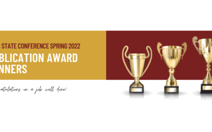 Trophies with the words JACC State Spring 2022 Publication Award Winners: Congratulations on a job well done!