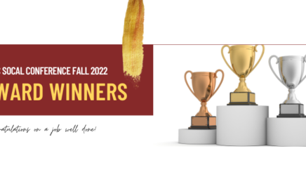 Trophies with the words JACC SoCal Conference Fall 2022 Award Winners Congratulations on a job well done!