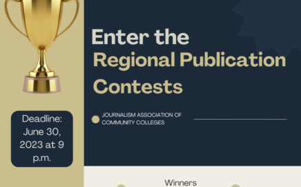 Trophy with the words "Enter the Regional Publication Contests"
